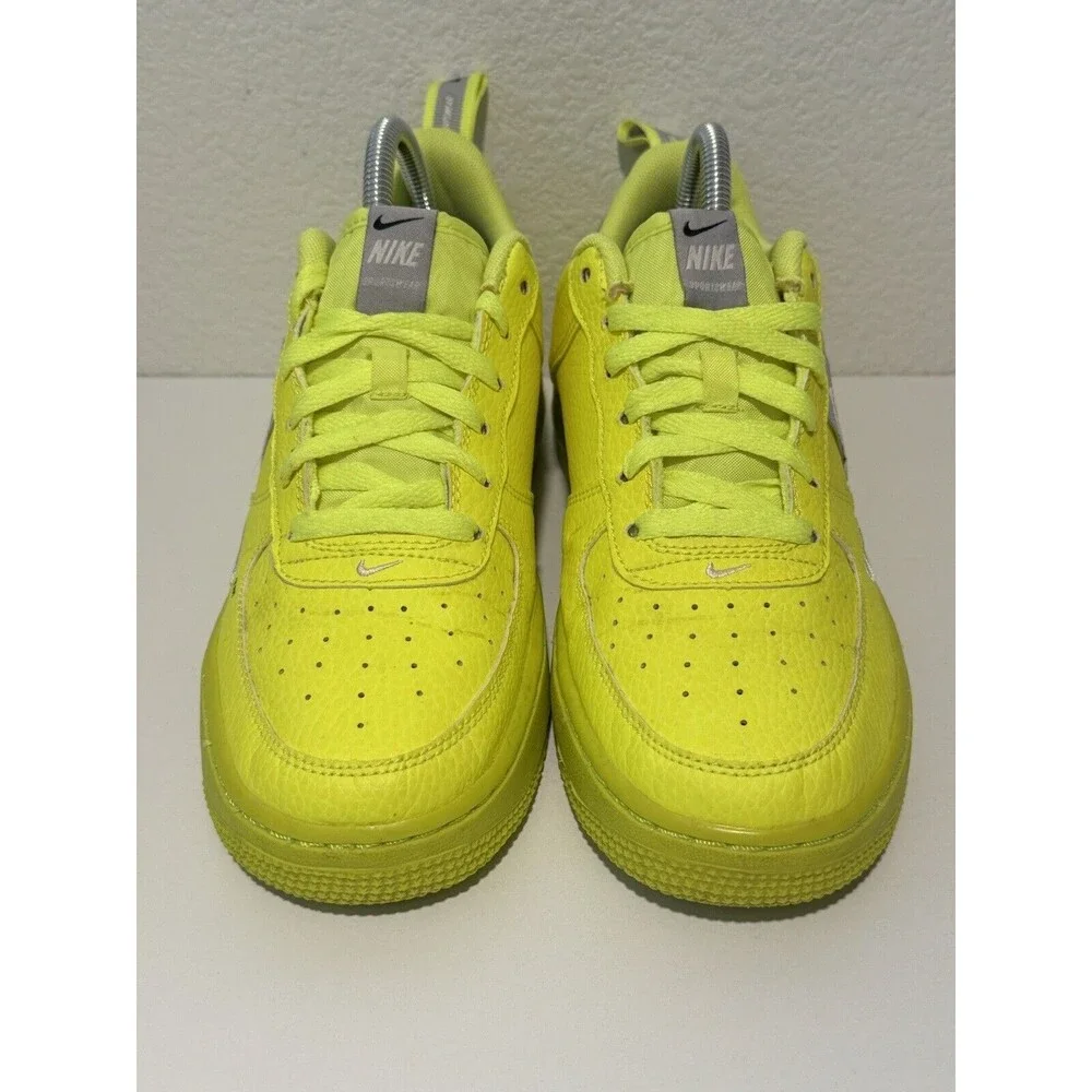 Nike Air Force 1 '07 LV8 Overbranding Yellow Volt Neon 2018 Size 6.5Y AJ7747-70